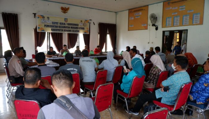 CAMAT MORAMO UTARA PIMPIN RAPAT PERSIAPAN HUT RI KE-81 KEMERDEKAAN RI, BENTUK KEPANITIAAN DAN MATANGKAN AGENDA PERAYAAN